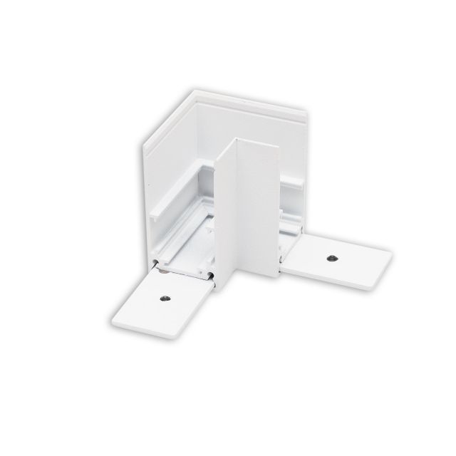 Track48 rail d'angle 90° horizontal pour rail apparent, blanc, non conduisant le courant