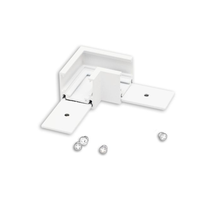 Track48 rail d'angle 90° horizontal pour rail apparent flat, blanc, non conduisant le courant