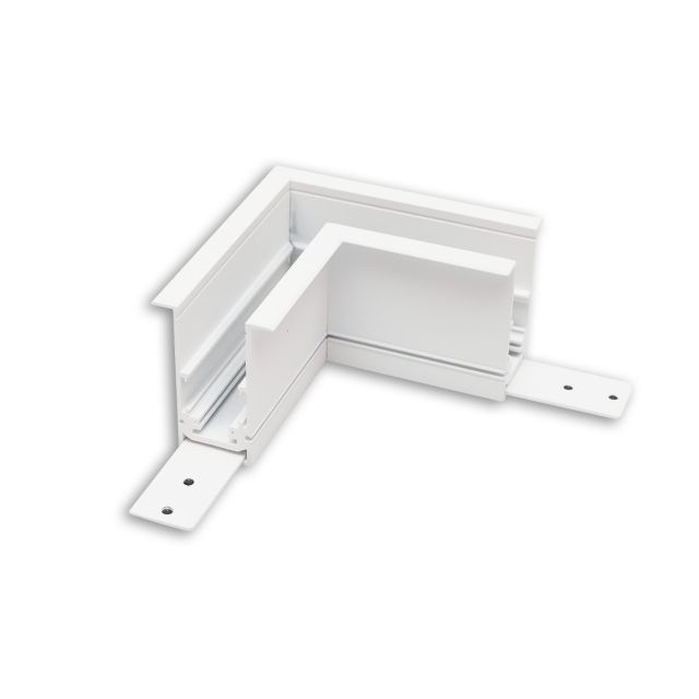 Track48 rail d'angle 90° horizontal pour rail encastré, blanc, non conduisant le courant