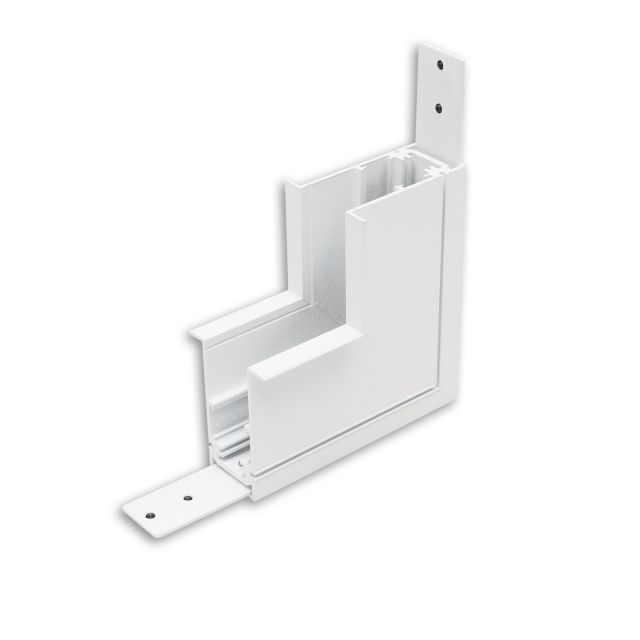 Track48 rail d'angle 90° vertical pour rail encastré, blanc, non conduisant le courant