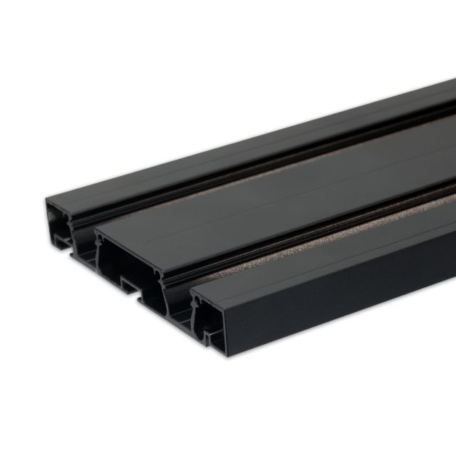 Curtain profile Curtain10 DOUBLE, black RAL9005, 200cm