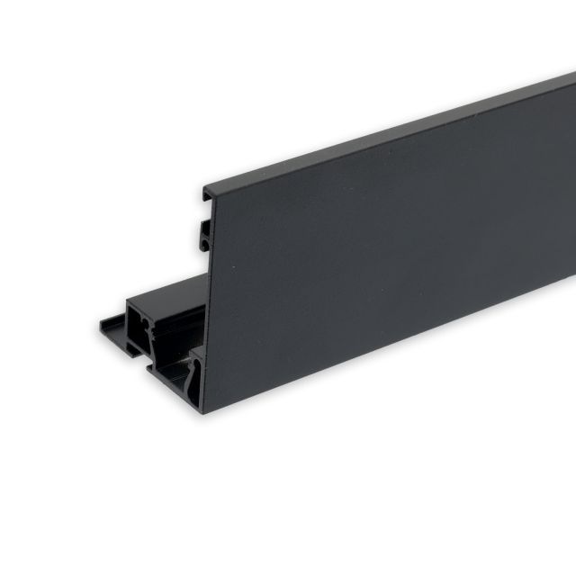 Curtain rail cover VISOR with light line option for Curtain curtain profile, black RAL 9005