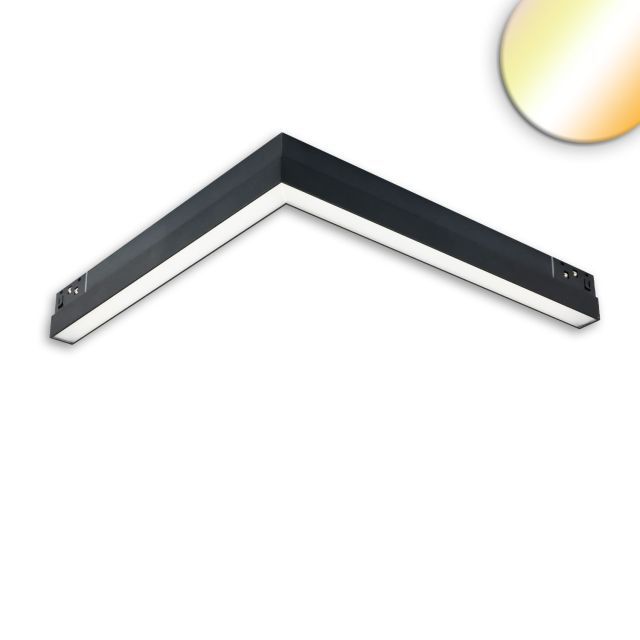 Track48 luminaire d'angle horizontal noir, 20W, 120°, 48V DC, 1800-4000K, IRC90, Line+, DALI DT8
