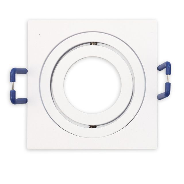 Einbaurahmen für MR11/GU10 Mini Spots, schwenkbar, eckig, weiß