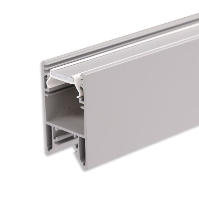 Profilé de luminaire LED HALON alu argenté thermolaqué 200cm, bande de refroidissement encliquetable