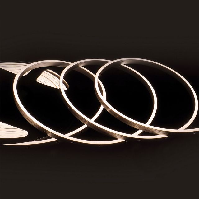 LED NEON930 flex stripe B08H12, 24V DC, 12W, IP67, 2700K, 5m roll, 140 LEDs/m, incl. clips