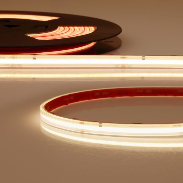 LED Flexband 230V COB, 14W/m, 20m Rolle, 2700K, CRI90, IP67, male-Stecker einseitig
