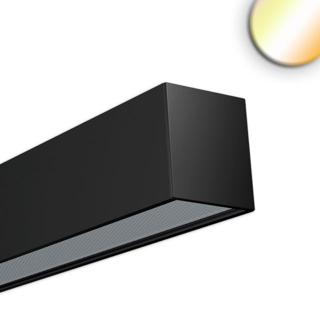 LED Aufbauleuchte PROLAMP40D 70W schwarz, 2500mm, opal, DALI DT8, CCT 1900K-6000K