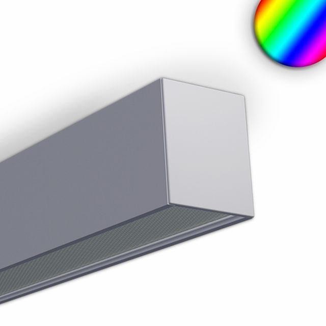 Plafoniera LED PROLAMP40D 48W argento, 2000mm, opale, Sys-Pro RF, RGB