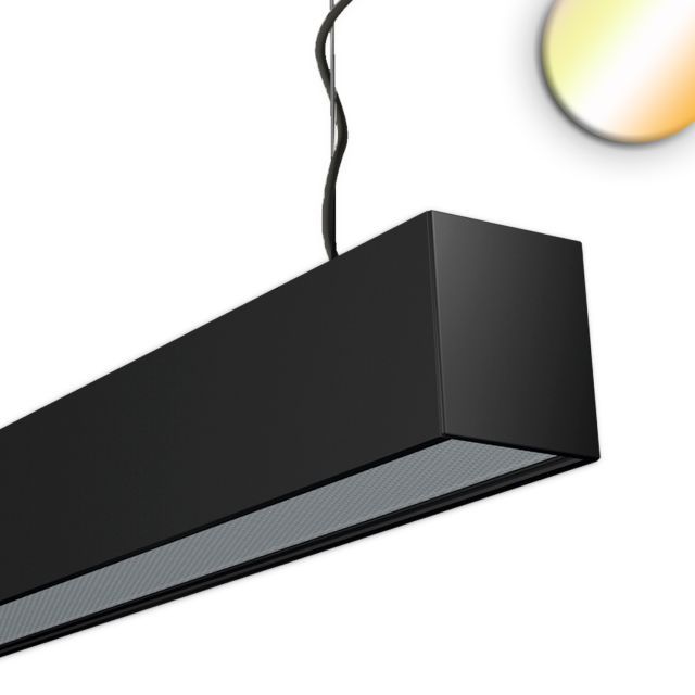 Luminaire suspendu LED PROLAMP40D 56W noir, 2000mm, opale, Sys-Pro radio, CCT 1900K-6000K