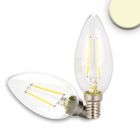 E14 LED candle, 2W, clear, warm white, dimmable