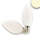 E14 LED candle, 2W, milky, warm white, dimmable