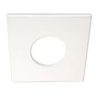 Collerette aluminium carré blanc mat pour spot encastré Sys-68