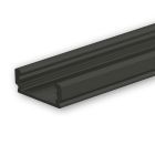 Profilo LED montato a superficie SURF12 FLAT alluminio nero verniciato a polvere RAL 9005, 200cm