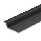 Profilo LED d'installazione DIVE12 FLAT alluminio nero verniciato a polvere RAL 9005, 200cm