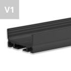 LED Surface mounted profile SURF20 FLAT V1 aluminum black RAL 9005, 200cm