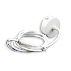 Ceiling canopy round 60mm, white, incl. 2-pole fabric cable 1,5m