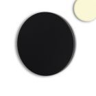 Applique murale LED ronde, 12W, IP54, noir sable, blanc chaud