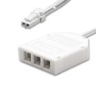 MiniAMP distributeur triple (1 prise mâle vers 3 prises femelles), 30cm, 2 pôles, blanc, max. 3,5A