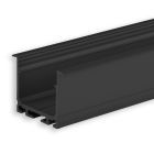 LED Recessed profile DIVE20 aluminum black RAL9005, 200cm