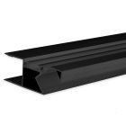 Profil de luminaire LED pour montage en surface HIDE ASYNC aluminium noir RAL 9005, 200cm