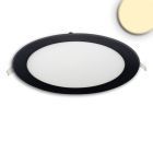 Downlight LED, 18W, rond, ultraplat, éblouissement réduit, noir, blanc chaud, dimmable IRC90