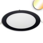Downlight LED, 24W, rond ultraplat noir, 300mm, ColorSwitch 3000|3500|4000K, dimmable