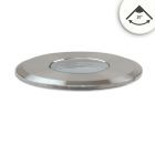 Faretto LED da incasso a pavimento, rotondo 55mm, acciaio inox, 12-24V, IP67, 3W, 10°, bianco neutro