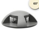 LED inground light, round 4SIDE 60mm, black, 12-24V, IP67, 3W, 60°, warm white