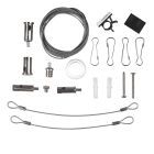 Cable suspension with double slip clamp for linear luminaire, 20-160cm, 1 pair