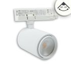 Projecteur sur rail triphasé focalisable, 42W, 20°-70°, blanc mat, 4000K, IRC92, dimmable