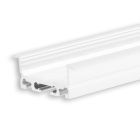 LED Recessed profile DIVE20 FLAT aluminum white powder coated RAL9010, 200cm