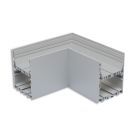 LAMP40 Angolo a 90°, saldato, 140x140mm, verniciato a polvere argento, cover escl.