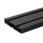 Curtain profile Curtain10 DOUBLE, black RAL9005, 200cm