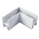 HALON angolo 90°, saldato, 120x120mm, verniciato a polvere argento, cover escl.