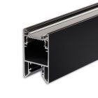 Profilo LED HALON alluminio nero RAL 9005, 300cm, con striscia di raffreddamento a scatto