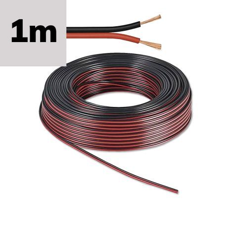 Kabel schwarz/rot 2x 0,5mm&sup2; H03VH-H YZWL AWG20, Meterware