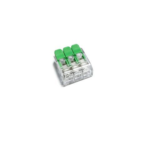 Hebelklemme, 3-polig, 0,2-4mm², 25Stk, 450V/32A, alle Leiterarten, werkzeuglos Kabel verbinden