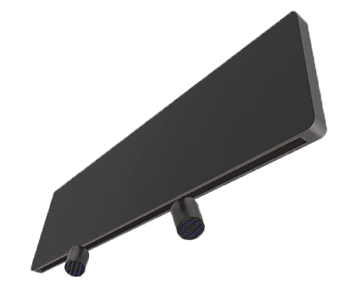 Acoustic baffle with integrated speaker