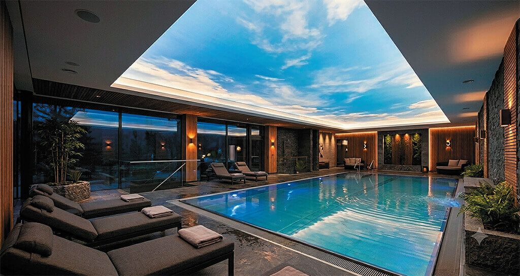 Stretch Ceiling in the Indoor Swimming Pool