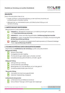 Refurbishment Checkliste