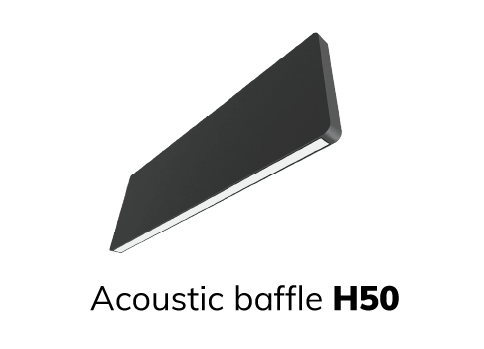 A rectangular black speaker appears to be floating in the air, with its edge facing forward.